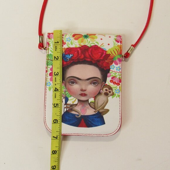 Frida Kahlo Crossbody Genuine Leather Purse Handbag PERFECT for Phone and Wallet - Picture 5 of 7
